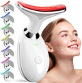 Red Light Therapy Massager for Face and Neck, 7-Color LED Neck & Face Rejuvenator, Multifunctional Facial Skincare Tools with Vibration