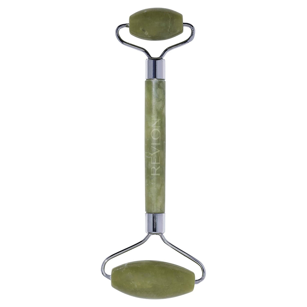 Revlon Jade Stone Facial Roller, Dual-Sided Face Massager to Cool and De-Puff, Jade, 1 count