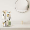 8 Adjustable Layers Spinning Skincare , Cosmetic Display Case with Brush Holder Perfume Tray, Multi-Function Storage ...