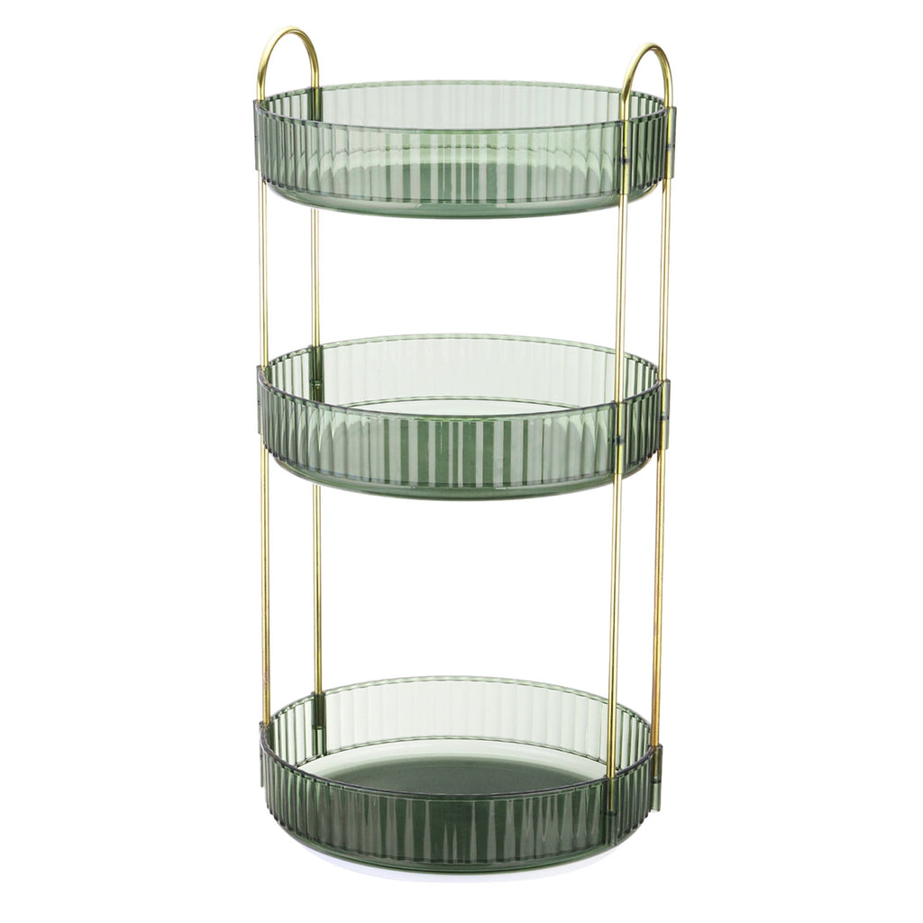 Rotating Makeup Organizer, Skincare Organizer Countertop for Vanity (3-Tier, Green)