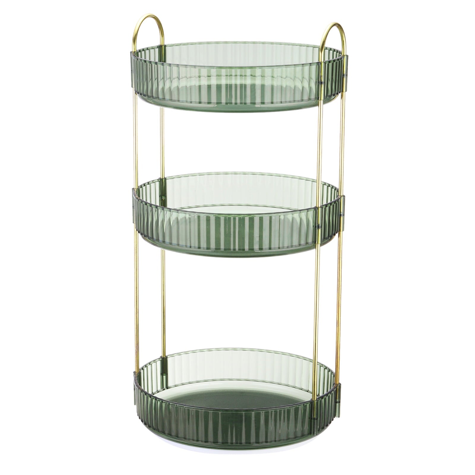 Rotating Makeup Organizer, Skincare Organizer Countertop for Vanity (3-Tier, Green)