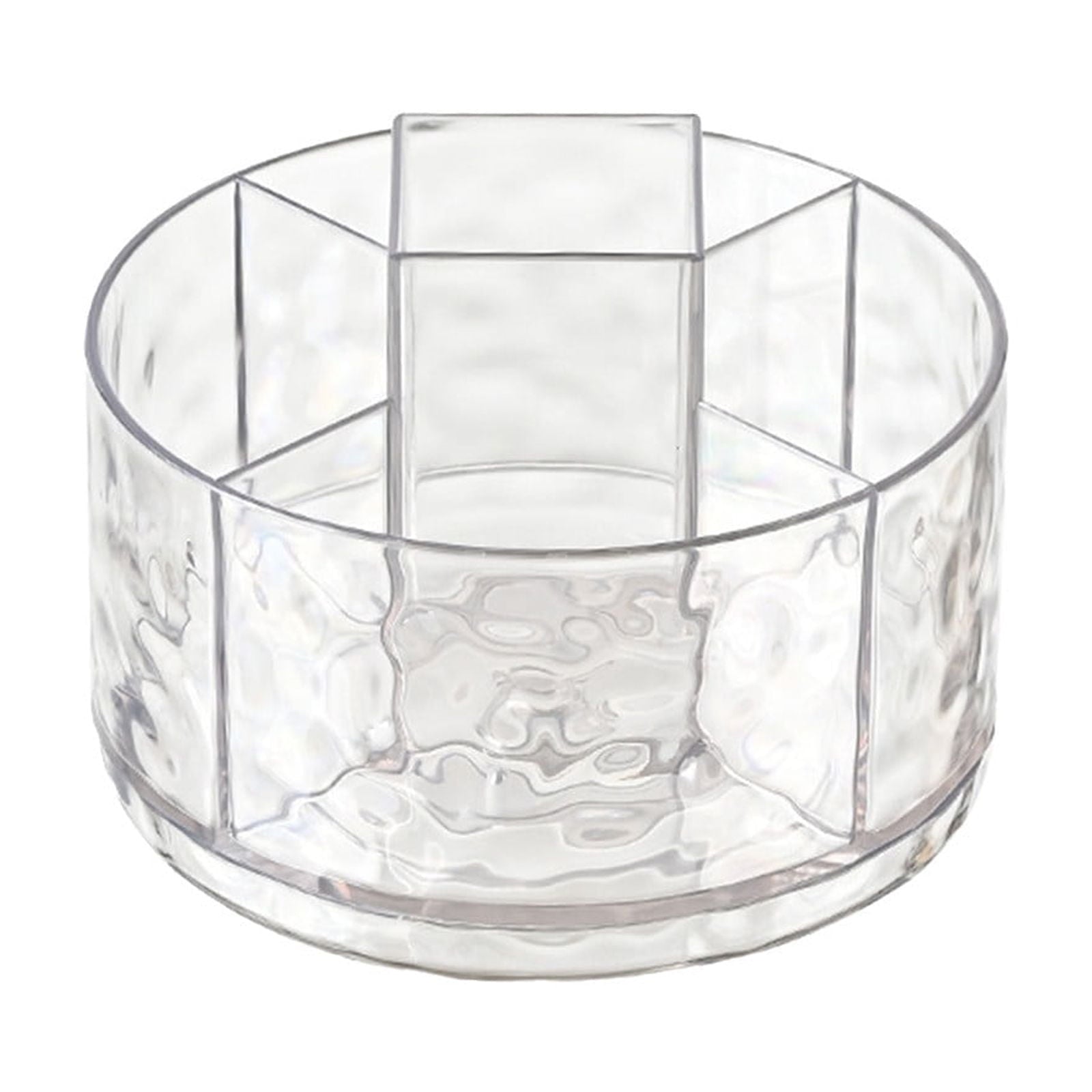 Transparent Water Ripple Desktop Makeup Organizer, Lazy Organizer for Vanity, Spinning Cosmetic Display Case with 5 C...