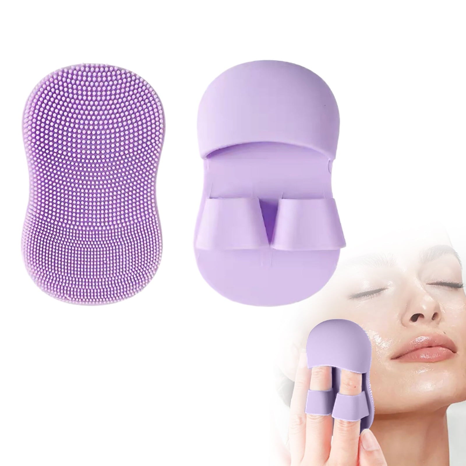 Silicone Facial Cleansing Brush Gentle Exfoliator Deep Pore Cleanser Handheld Skin Scrubber Massage Tool For Daily Be...
