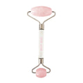 Rose Quartz Facial Roller for De-puffing and Facial Massage, Dual-Ended Small and Large 100% Rose Quartz Stones