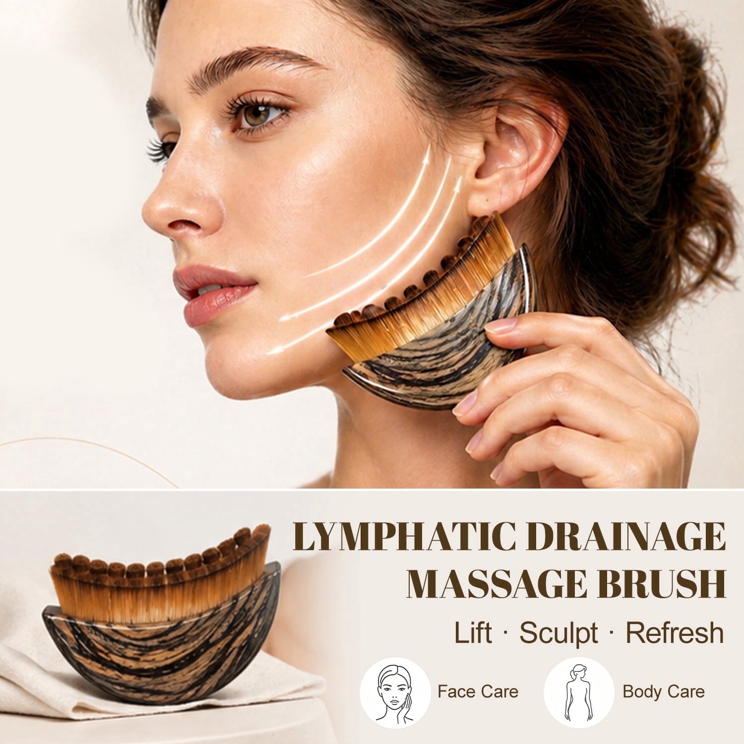 Contour Brush, Dry Brushing Sculpting Tool for Drainage and Puffiness Relief