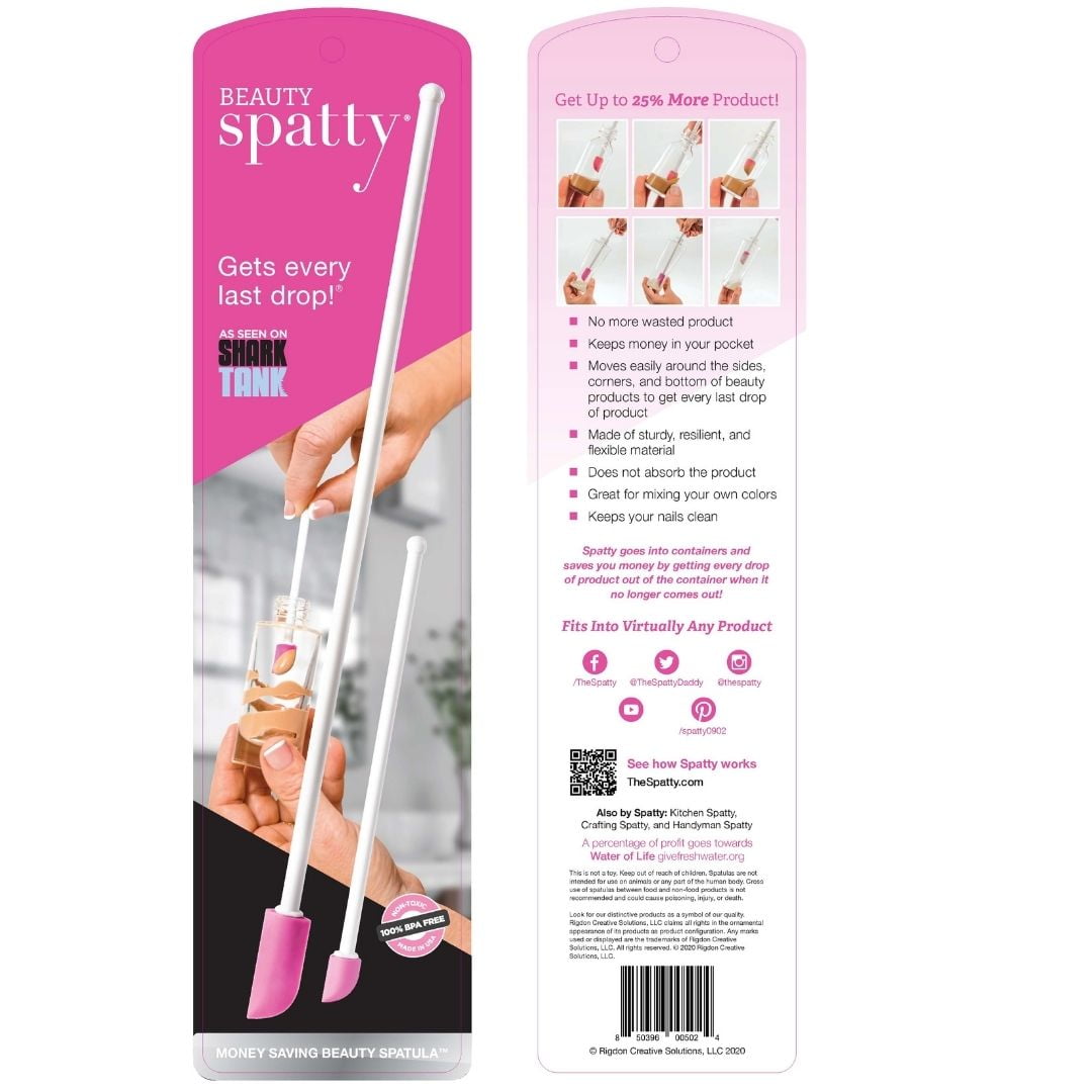 Spatula Set (6 and 12 Inch, Pink) - Scrape Last Drop of Beauty Products