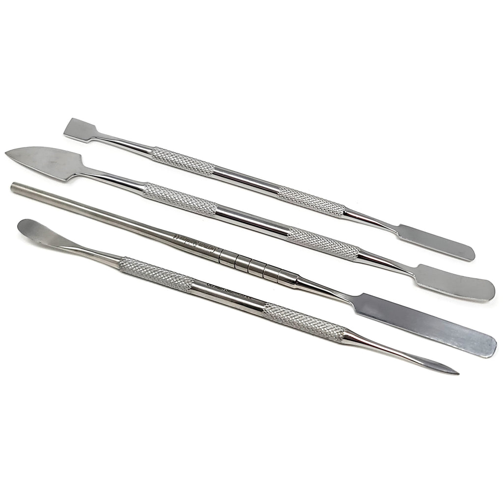 Stainless Steel Spatula to Use with Makeup-Palette For Blending Cosmetic Set of 4 Pcs Double Sided