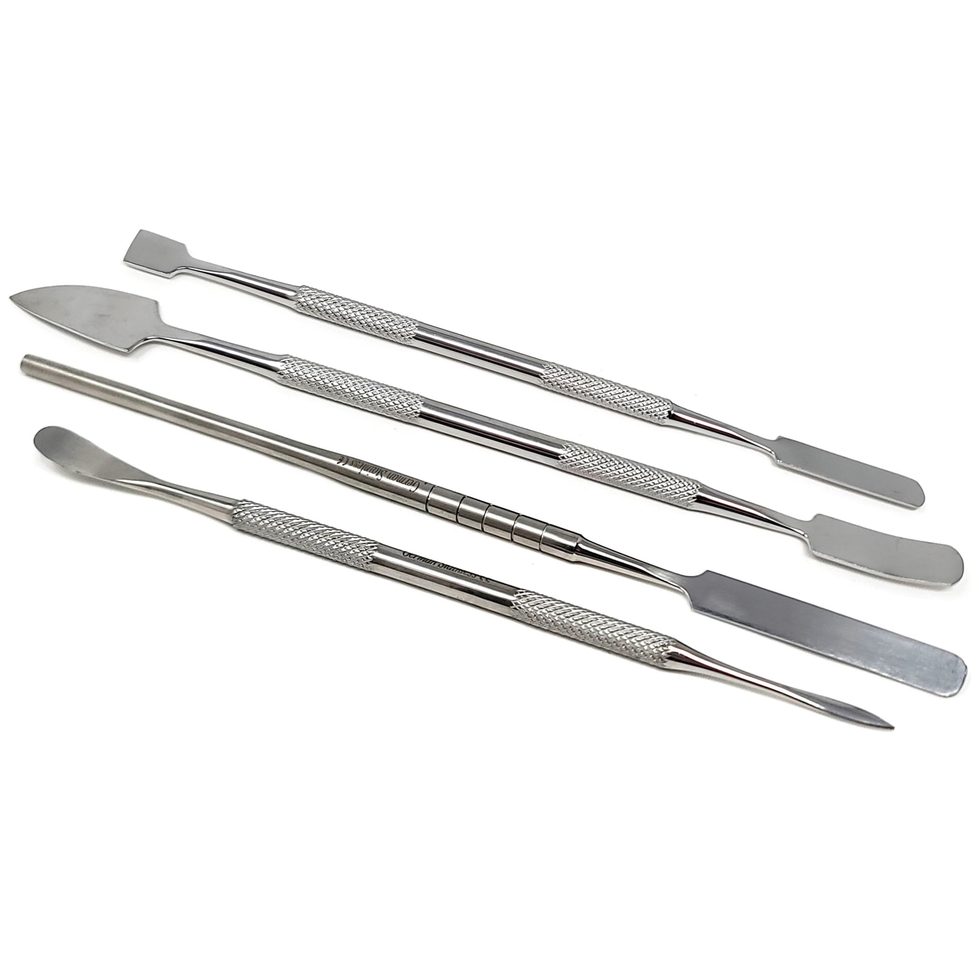 Stainless Steel Spatula to Use with Makeup-Palette For Blending Cosmetic Set of 4 Pcs Double Sided