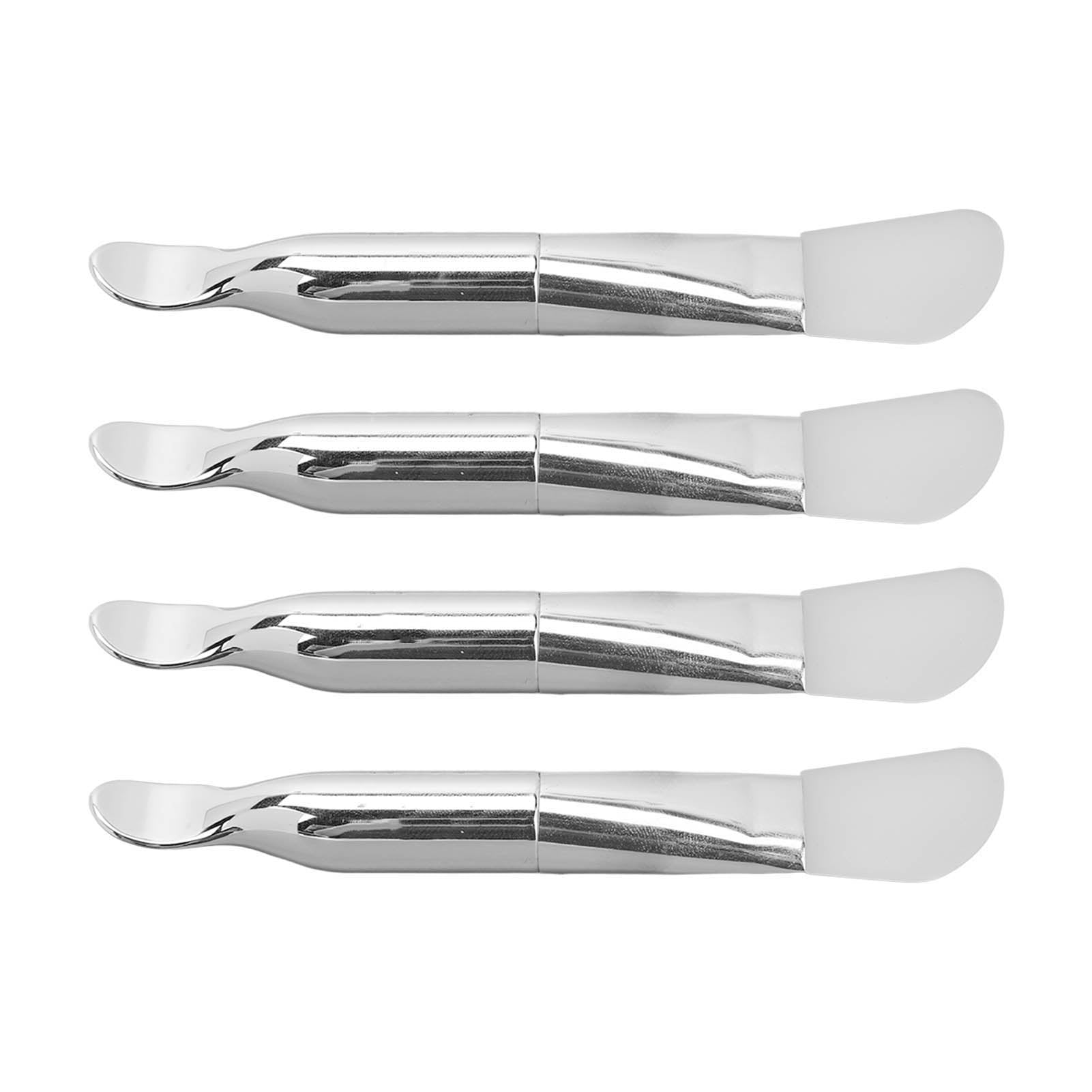 4pcs Double Ended Face Mask Brushes Set, Silicone Facial Mud Mask Applicator with Aluminum Handle for Professional Sk...
