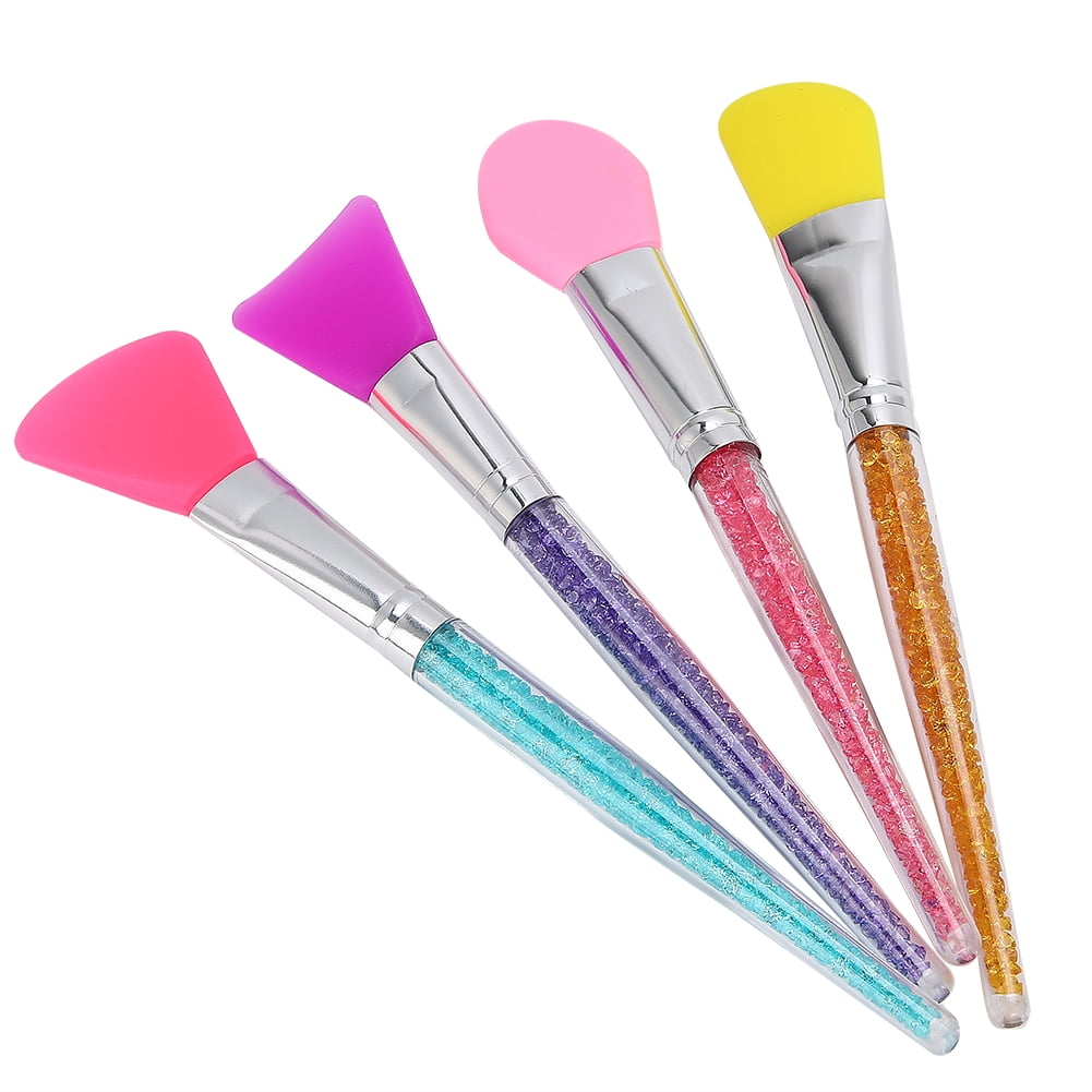 Suodoka 4pcs Silicone Face Mask Brush Set, Professional Facial Mud Mask Applicator and Mixing Brush for Face Care, 7.08 inches / 18.0 cm