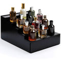 TOPNOTCHTIMBER Wooden Perfume Organizer, Black Pine Perfume Shelf, Multi-Purpose Storage for Makeup, Skincare, Jewelry, Bathroom Vanity