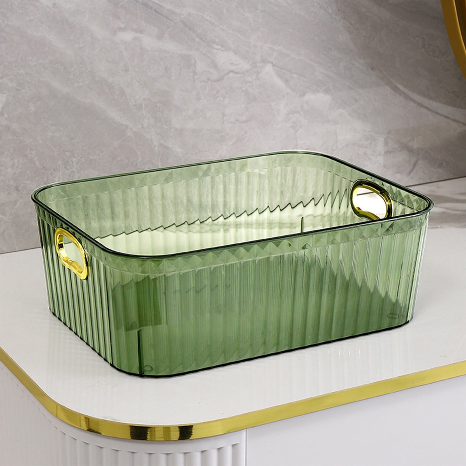 Transparent Makeup Organizer ,Cosmetics and Skincare Countertop Storage Shelf,Sundry Snacks Storage Basket, Counterto...