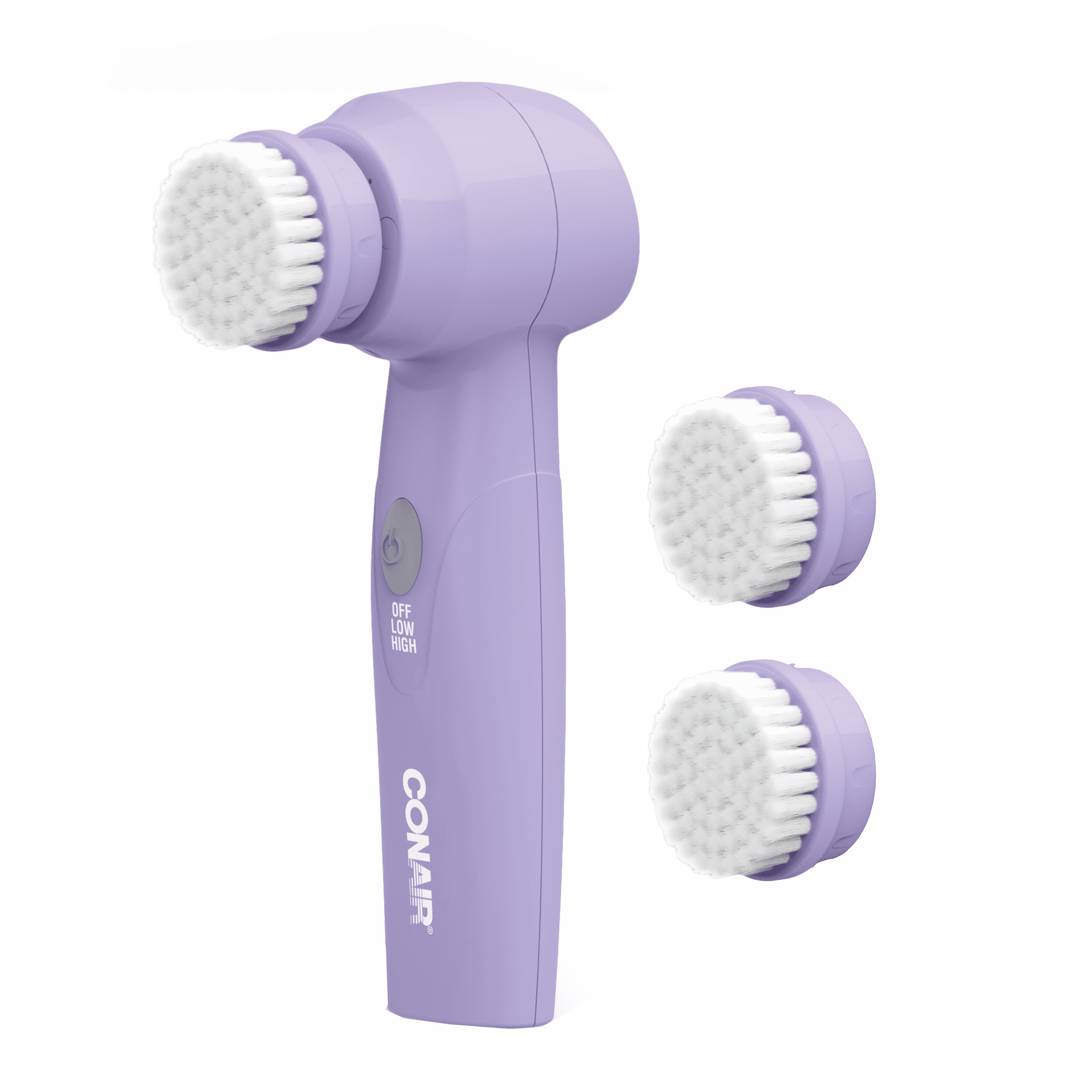Conair True Glow Battery-Operated Facial Cleansing Brush, 3 Pieces