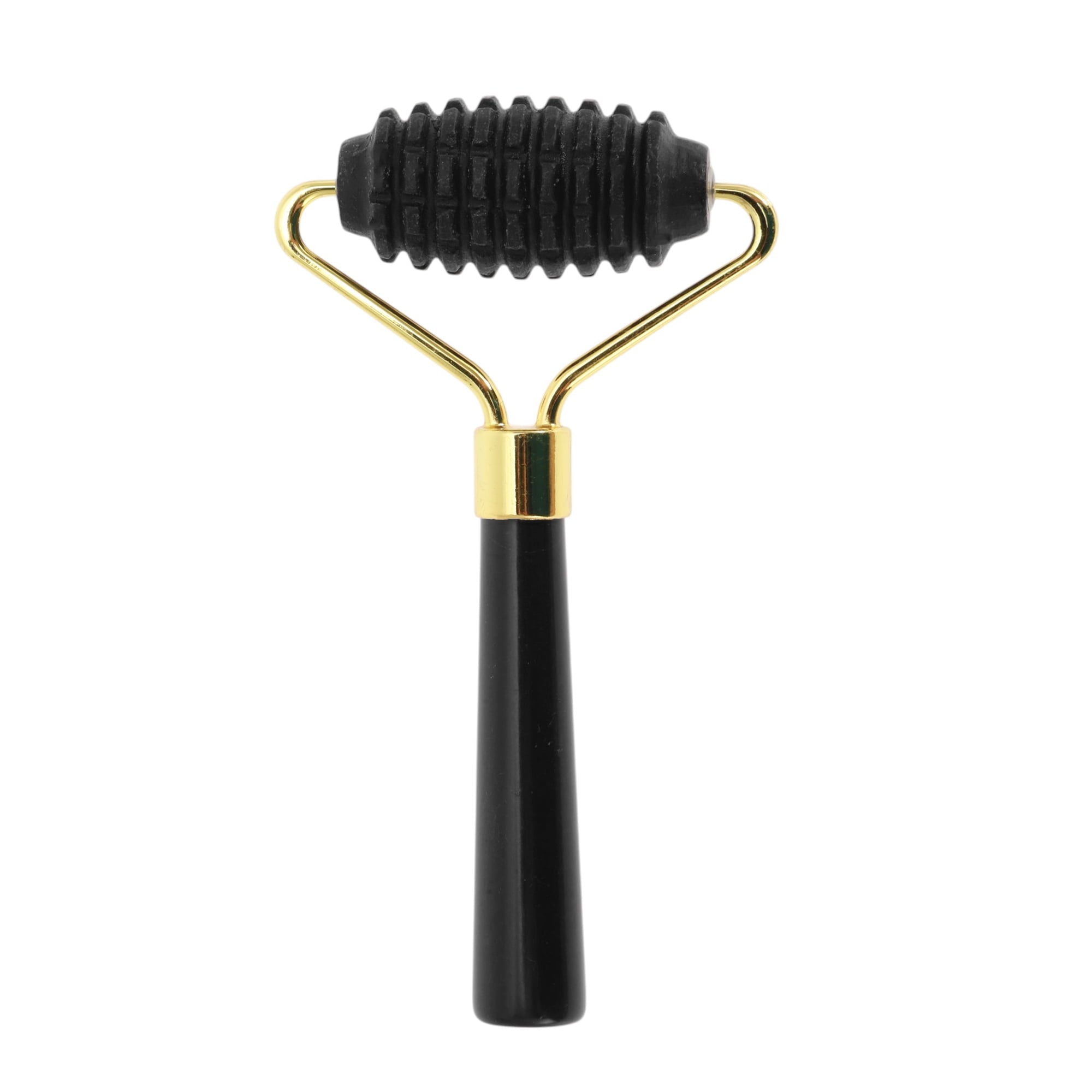 1 Pc Roller Face Massager for Beauty Parlor Black Natural Jade Zinc Alloy