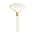 1 Pc Roller Face Massager for Beauty Parlor White Natural Jade Zinc Alloy