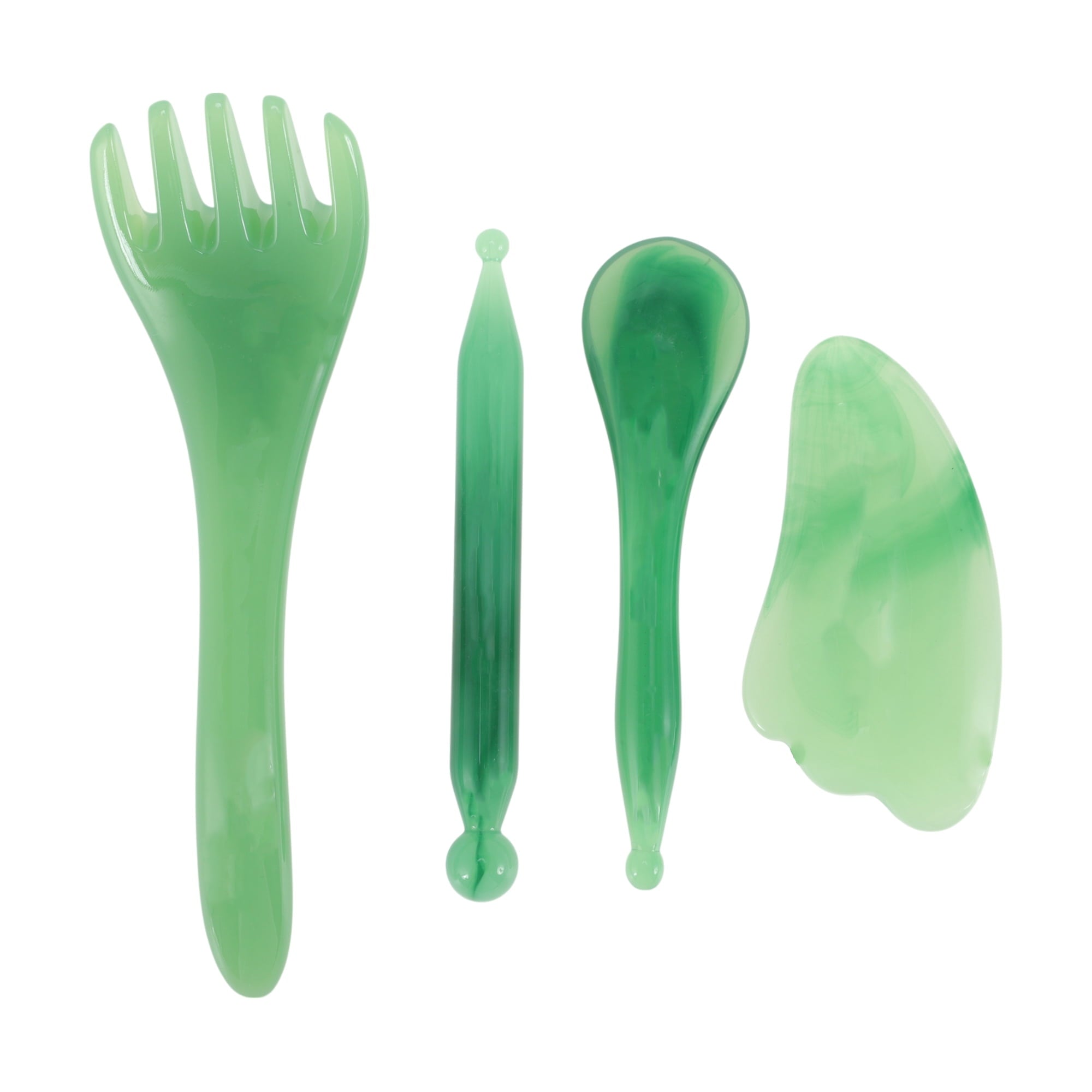 1 Set Gua Sha Facial Massage Beauty Tool Portable Skincare and Massaging Tool Clear Green