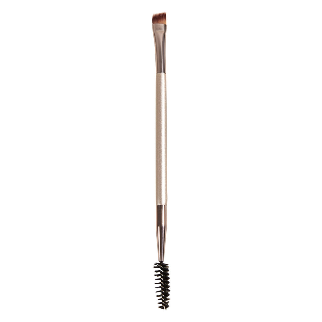 Professional Double-Ended Angled Eye Brow and Spoolie Champagne Gold