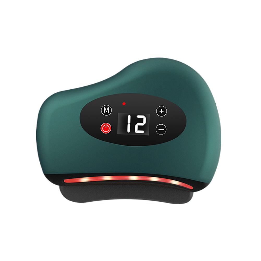 Wireless Electric Heated Gua Sha Massager with 12 Vibration Levels, Rechargeable Bianstone Face & Body Massage Tool f...