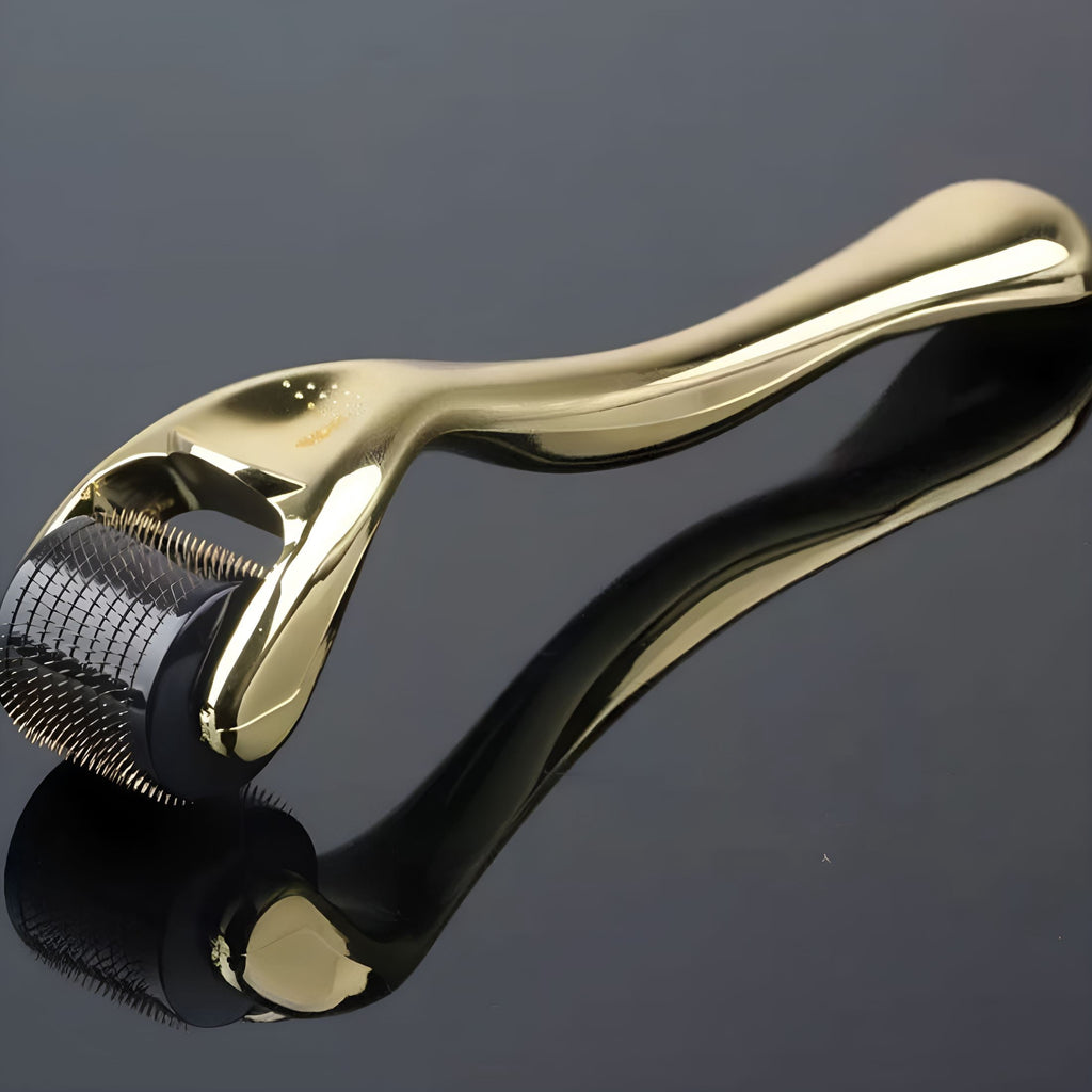 0.25Mm Titanium Microneedle Roller for Women&Men-Gold Roller for Face Skin Hair&Beard-Includes Storage Case