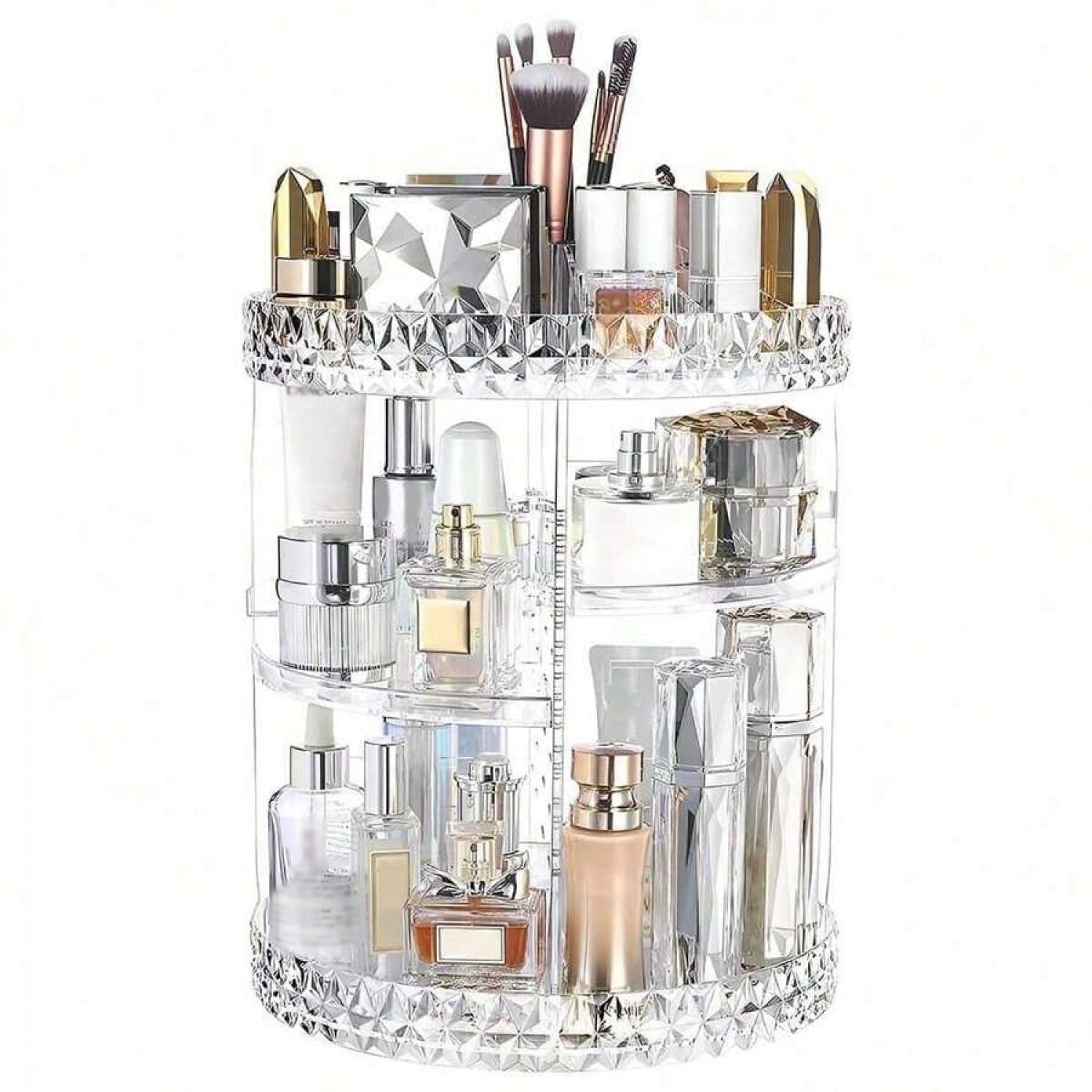 Rotating Makeup Organizer, 360 ° Spinning Skincare Organizers, For Dresser Bathroom, Medium, Clear