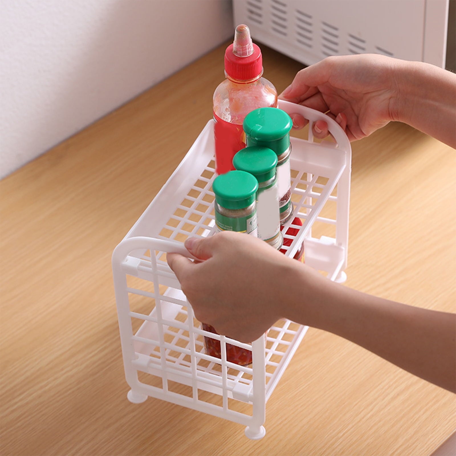 Table Shelf Organizer, Cosmetic Stationery Storage Holder, 2-Tier Multifunctional Plastic Shelf, Makeup Organizer, fo...