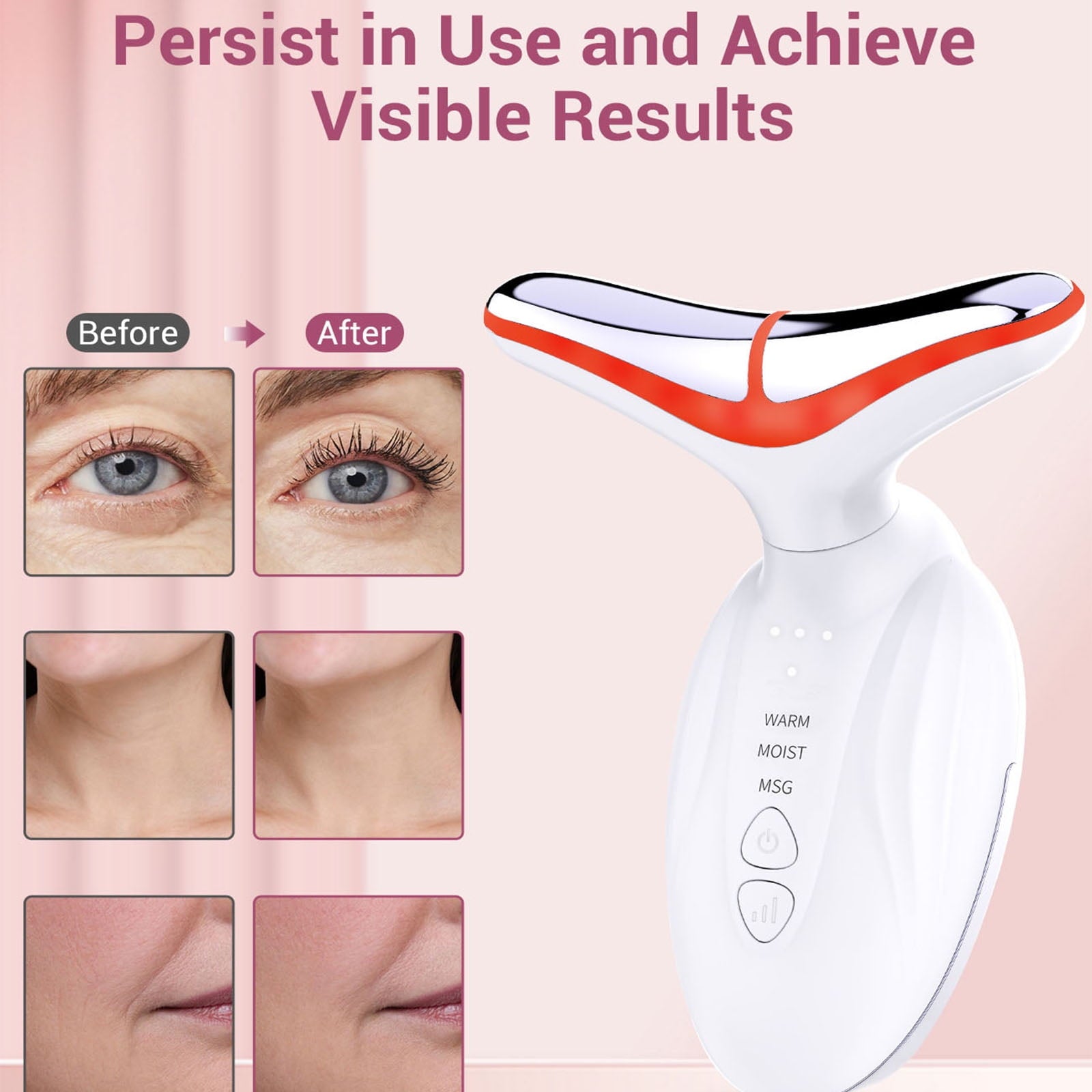 7 Color Face Massager Tool,Neck and Facial Sculpting Electric Tools,4 Modle Facial Toning Device,Multifunctional Face Lift Device for Skin C - Image 6