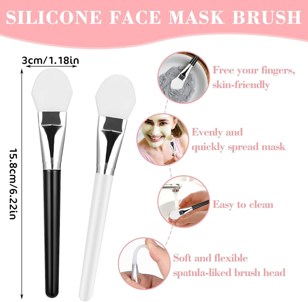 2 PCS Silicone Face Mask Brush Mask Applicator Face Mask Spatula Facial Mask Brush Skincare Applicator, Applicator To... - Image 2