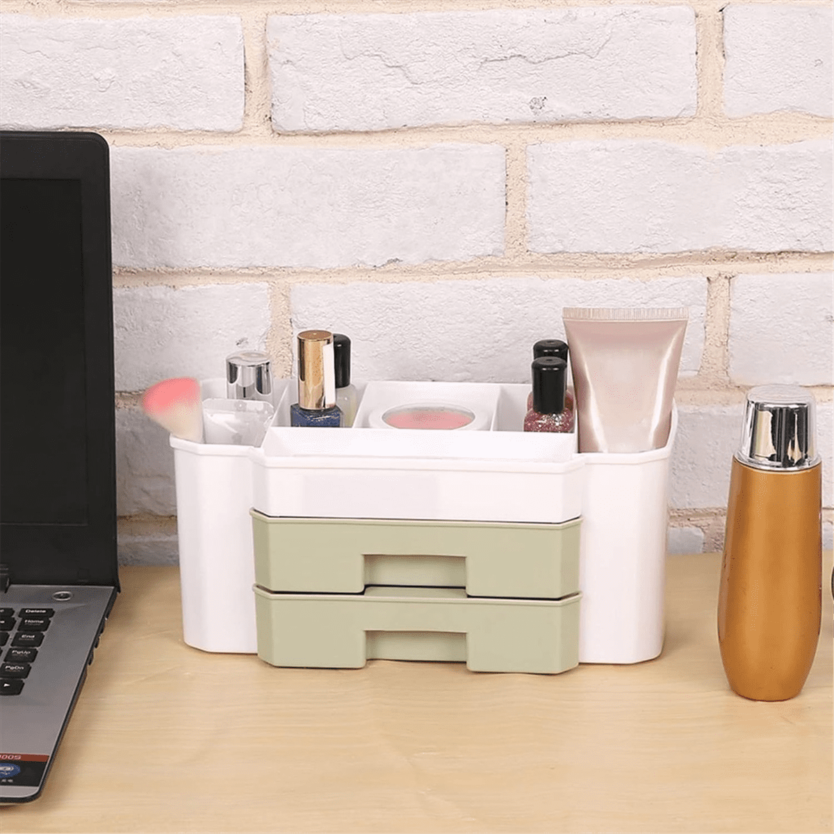 Makeup Organizer Cosmetic Case for Jewelry Hair Accessories Beauty Skincare Product Organizing Storage Box,Green - Image 2