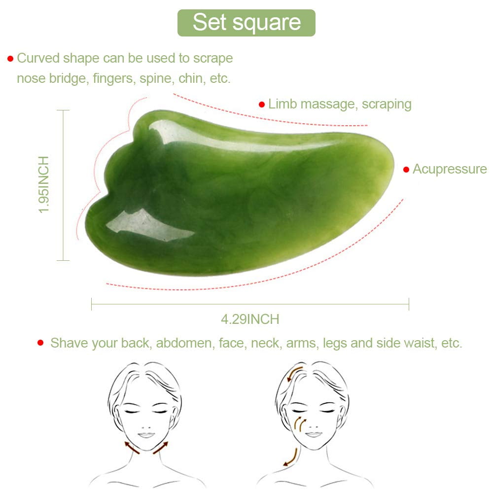 Gua Sha sets, Jade Roller Facial Ridged Roller KitsSkin Roller Scraping Massage Tools Anti Aging and Wrinkles for Fac... - Image 5
