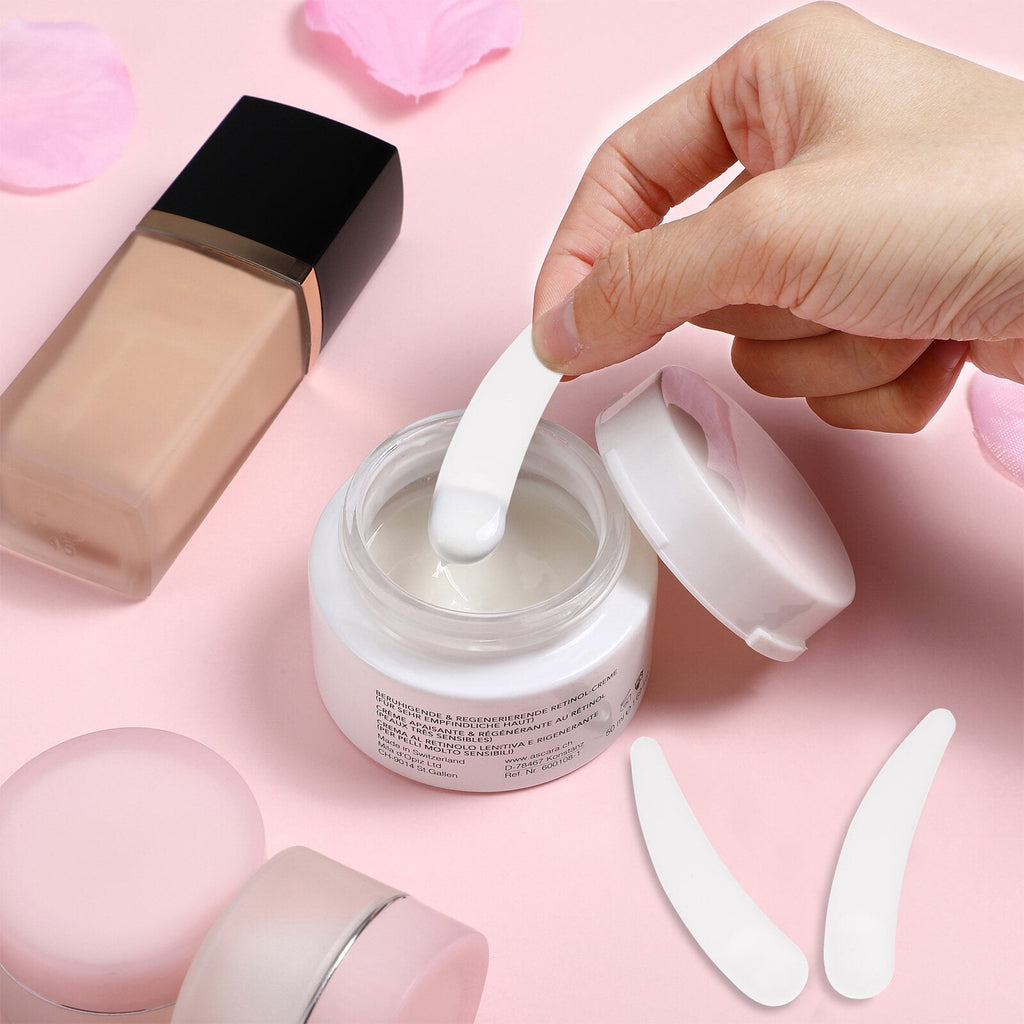 Reusable Makeup Spoon and Facial for Face Use Durable Plastic Beauty Tool White 50Pcs - Image 3