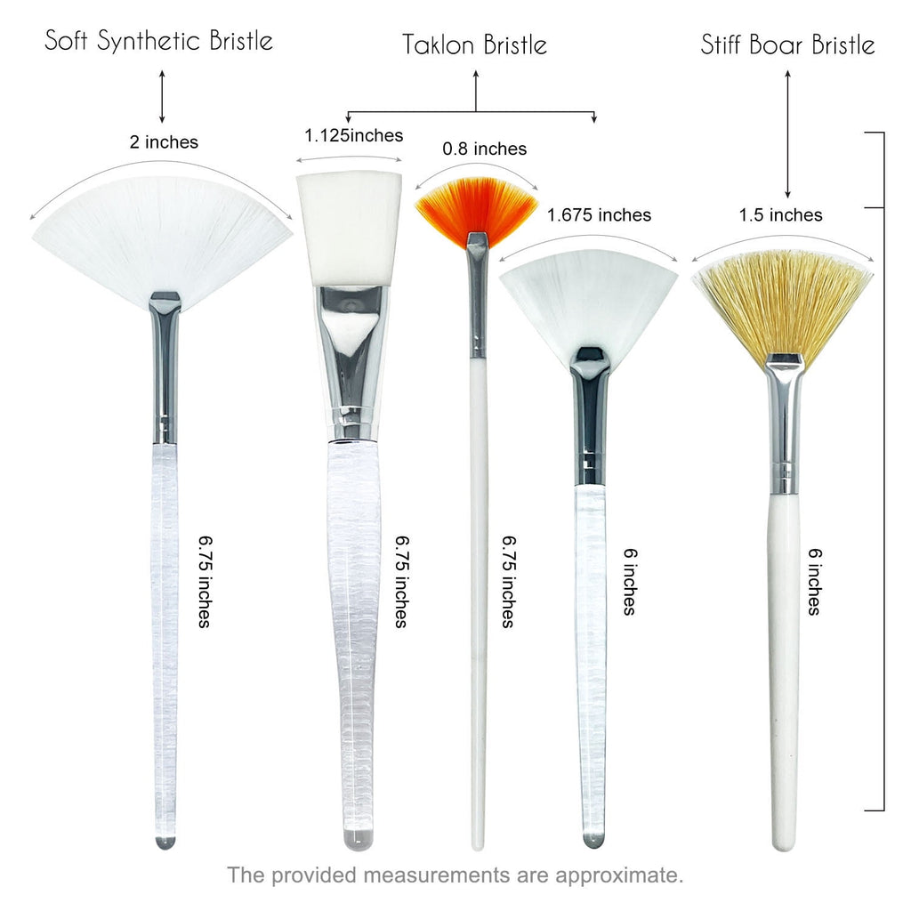 5-Pc Fan Brush Set for Home Professional Spa Treatments Glycolic, Cooling, Gel s - Image 4