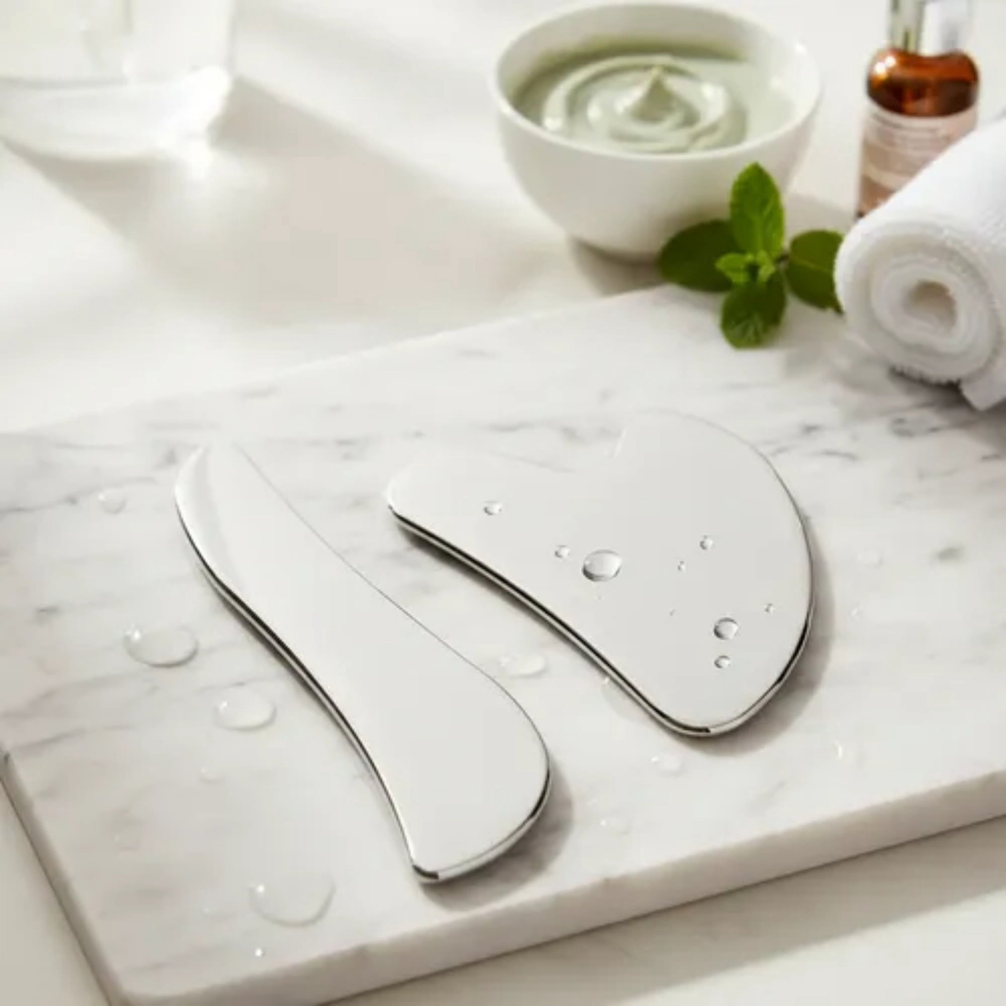 2Pcs Stainless Steel Gua Sha Facial Tools Set, Skin Care Tools - Image 6