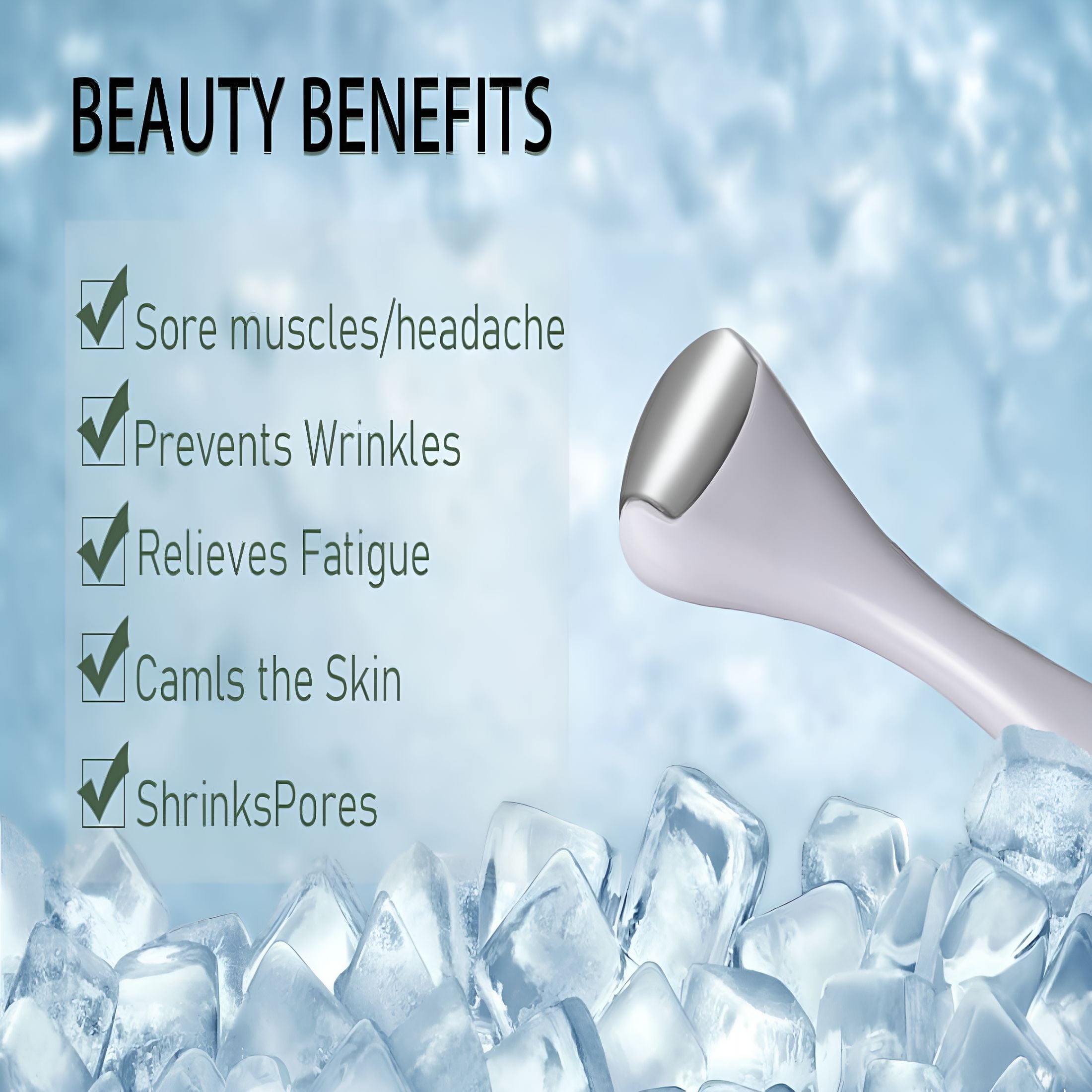 XIRQI Ice Roller for Face and Eye, Face Roller Skin Care for Puffiness, Migraine, Pain Relief, Eye Roller for Puffy Eyes Dark Circles, Stain - Image 5