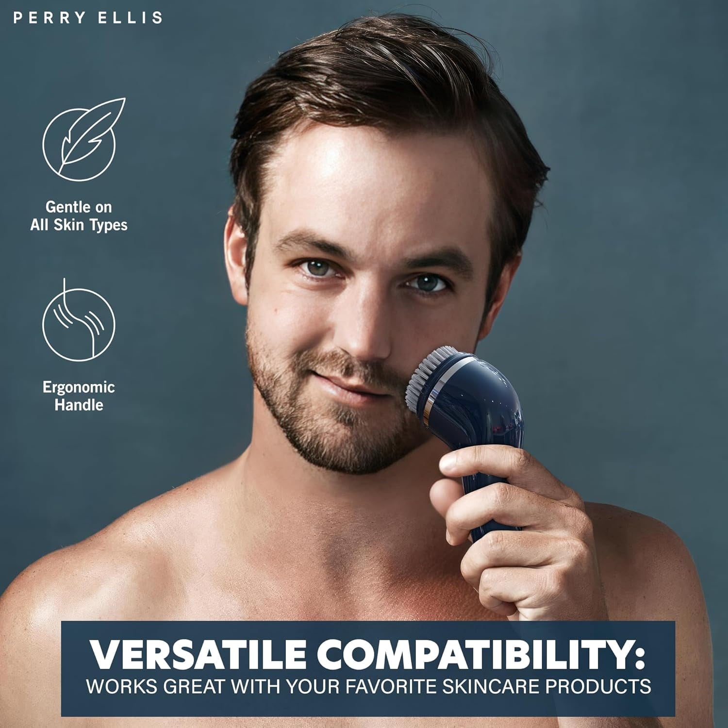 4-in-1 Cordless Facial Cleansing Brush & Facial Massager for Men | Face Brushes for Cleansing and Exfoliating | Face ... - Image 5