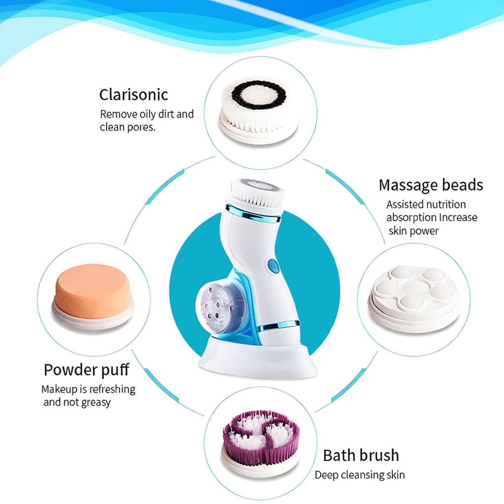 Facial Cleansing Brush Waterproof Heads,Electric Face Spin Brush for Exfoliating,Oil makeup, Pores Massaging and Deep... - Image 3