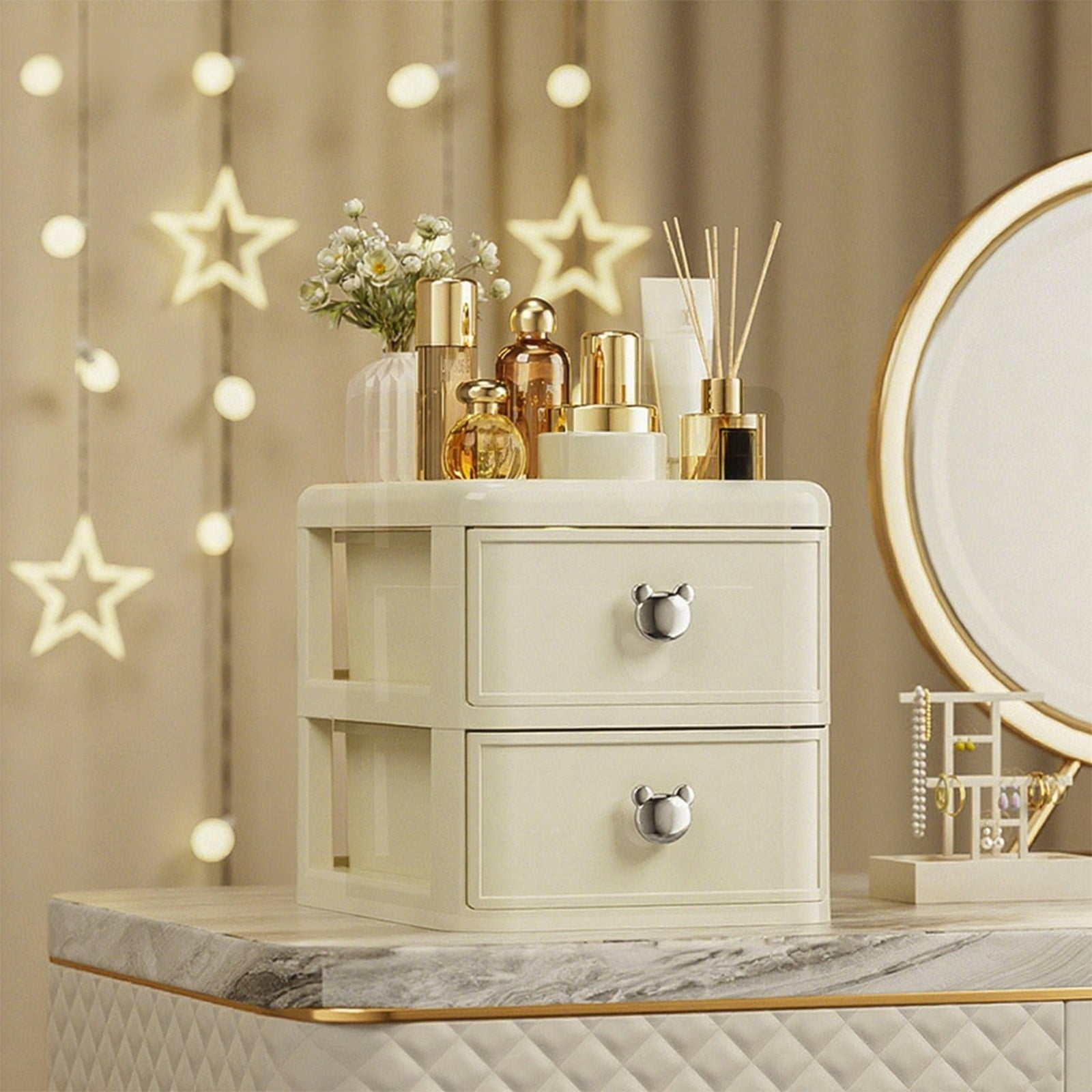 Cebalnir Makeup Organizer Skincares Cosmetic Organizer Vanity Organizer Dresser Bathroom Counter Organizer Drawer Storage Box - Image 4