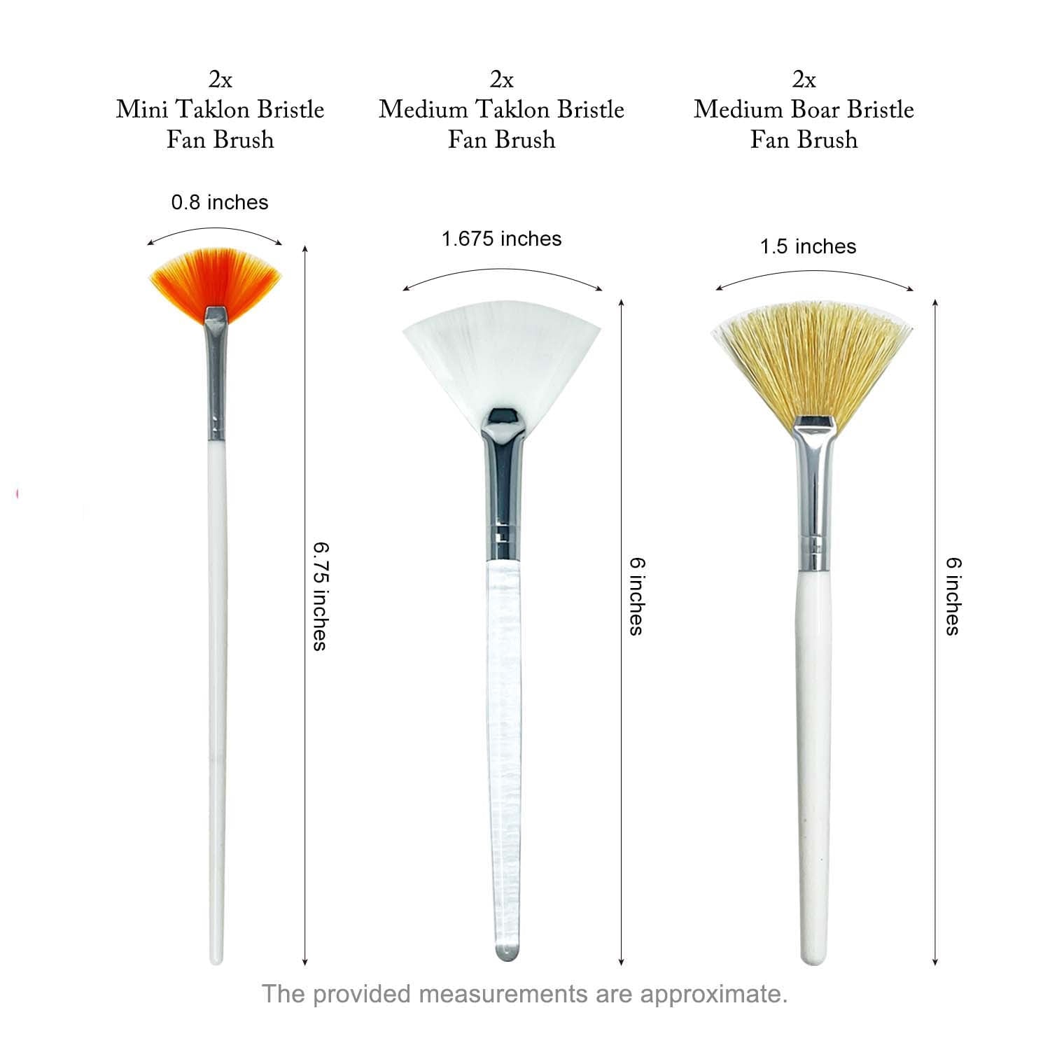6-Pc Facial Mask Fan Brush Set for Home DIY Professional Spa Facial Treatments Glycolic, Cooling, Gel Masks (SB-S002-6) - Image 2