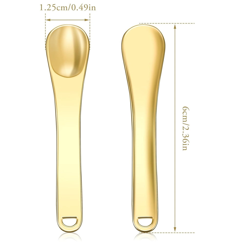3 Pack Metal Makeup Spatula Makeup Spoon Mini Eye Cream Applicator Beauty Spoon for Facial Cosmetic Tiny Spatulas for... - Image 2
