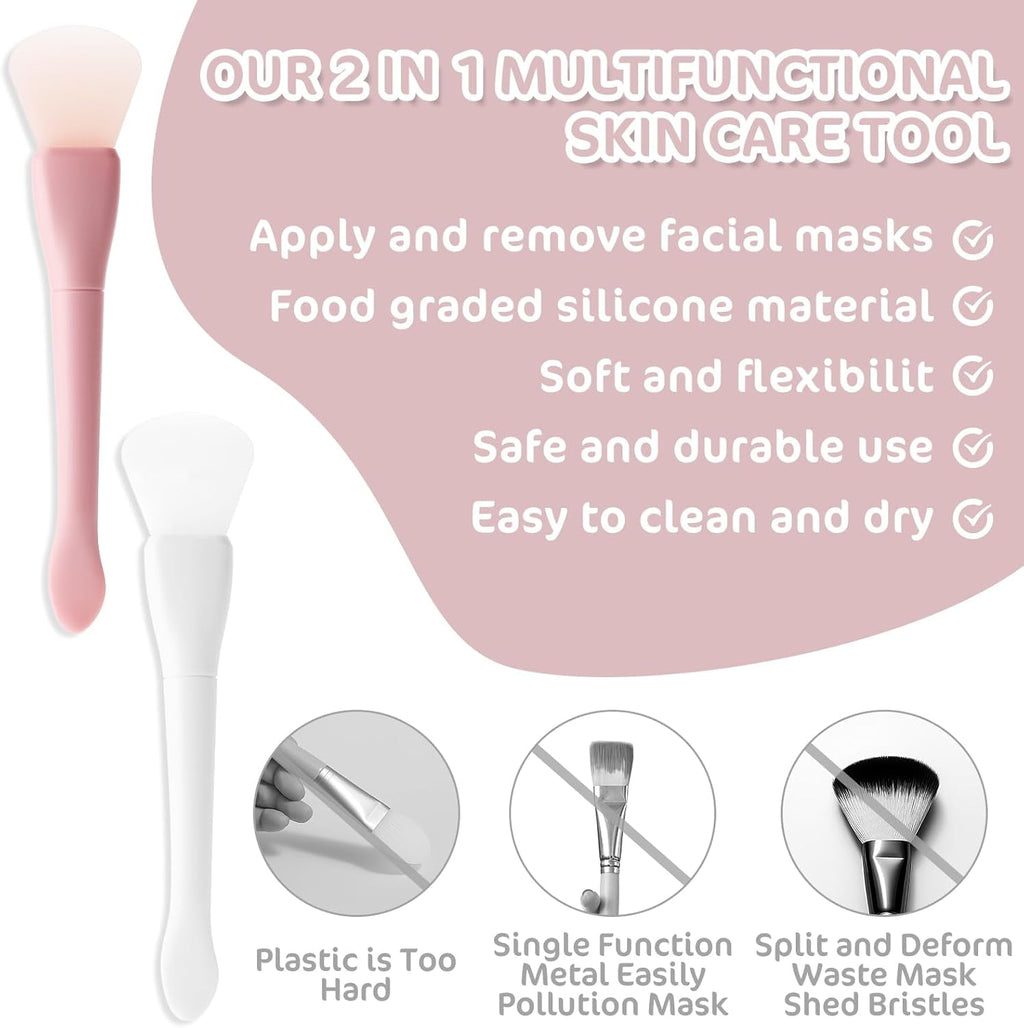 2 Pcs Silicone Face Mask Brush Applicator Face Mask Spatula Facial Mask Brush Skincare Applicator For Facial Mud, Cla... - Image 3