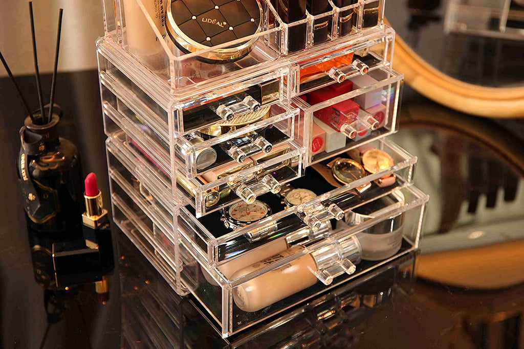 Clear Make Up Organizer Countertop,Small 4 Drawers Cosmetic Storage,Cute Vanity Skincare Organizers for Jewelry,Lipst... - Image 5