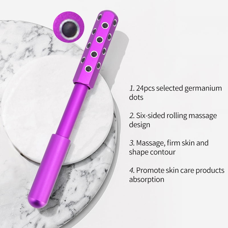 30 Germanium Stones Facial Roller - 360 Rotating Beauty Massager with Hexagonal Wheel, Lightweight Aluminum Alloy for... - Image 5