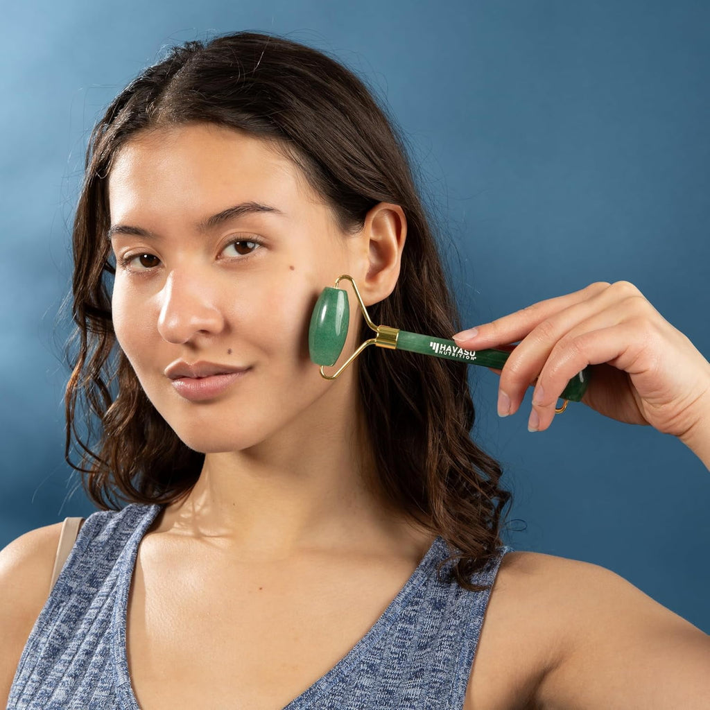 Jade Gua Sha and Face Roller Kit, Lymphatic Drainage Massager - Image 5