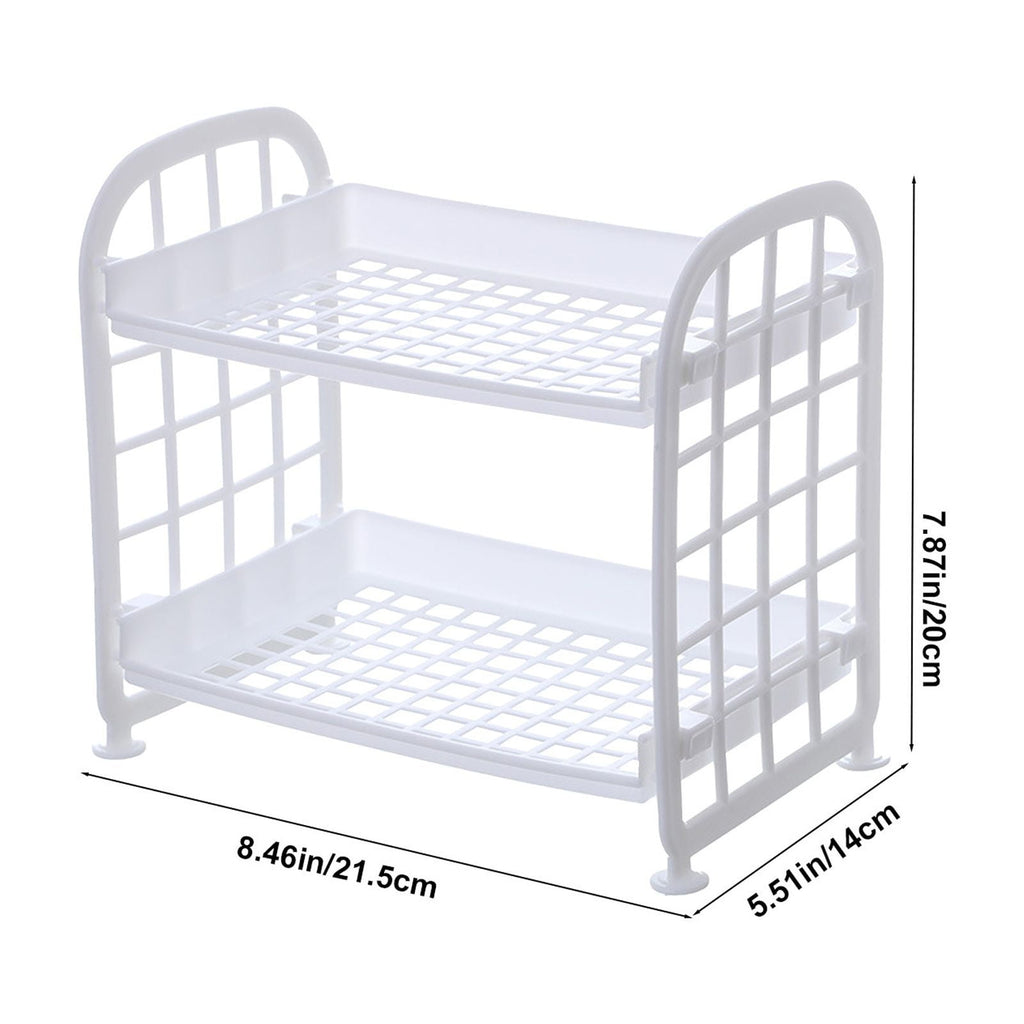 Table Shelf Organizer, Cosmetic Stationery Storage Holder, 2-Tier Multifunctional Plastic Shelf, Makeup Organizer, fo... - Image 3