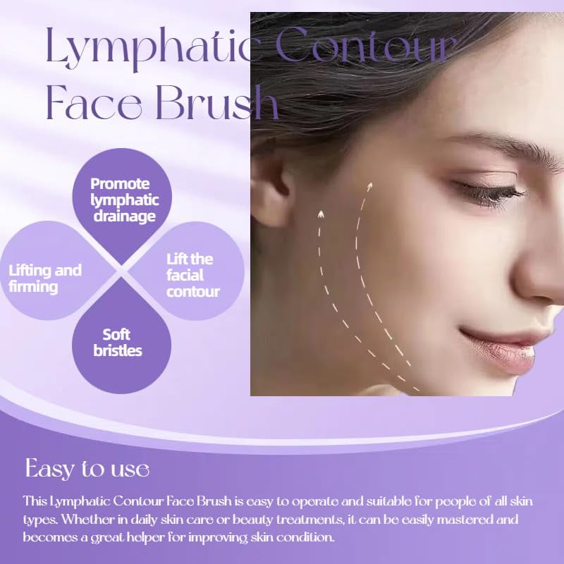 Lymphatic Contour Face Brush, Lymphatic Drainage Brush for Face, Contour Face Brush for Lymphatic Drainage, Soft Bristle Lymphatic Face Brus - Image 4