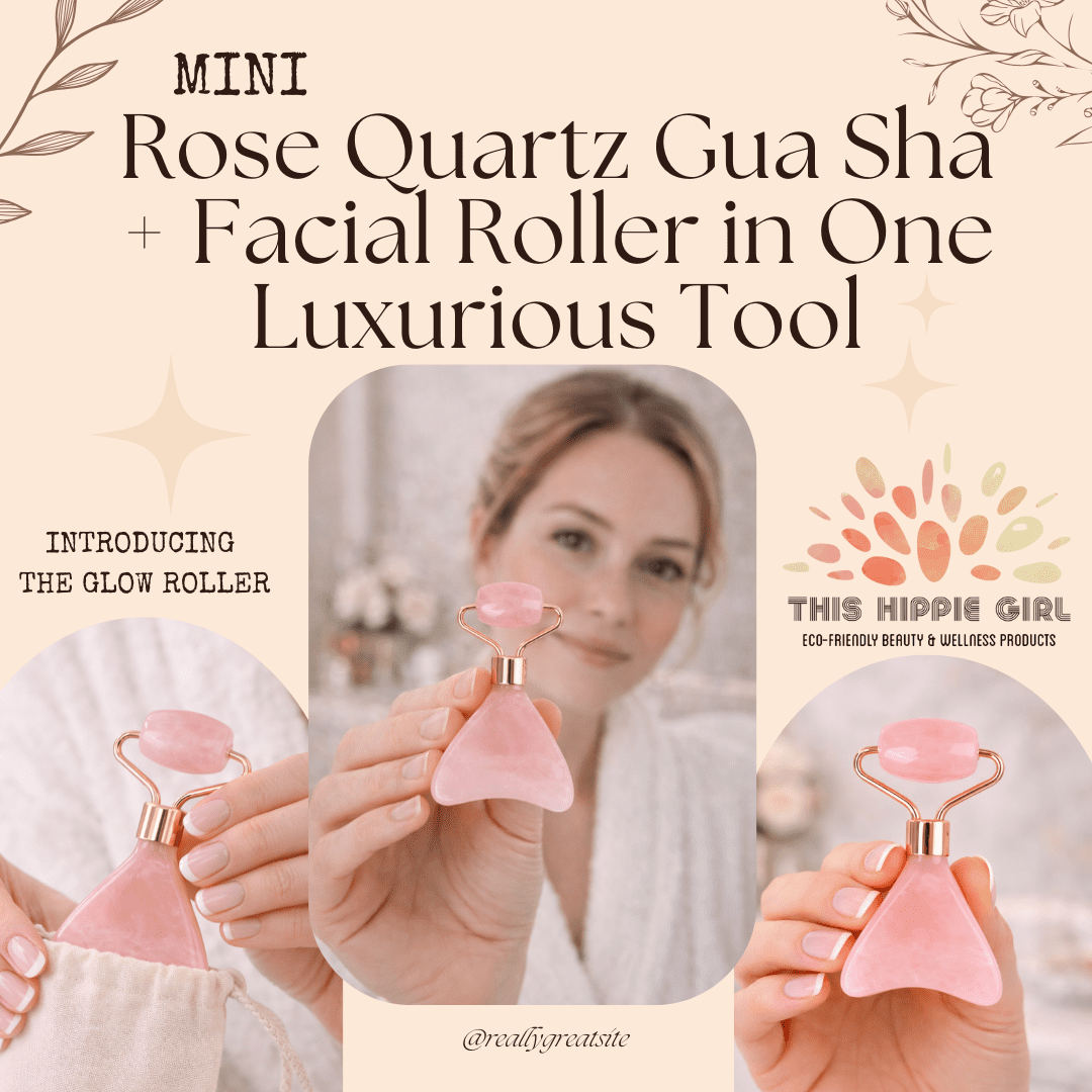 Gua Sha Glow Roller, Facial and Neck Massage Tool Rose Quartz Facial Roller Massager for Face and Eye, Face Sculpting... - Image 3