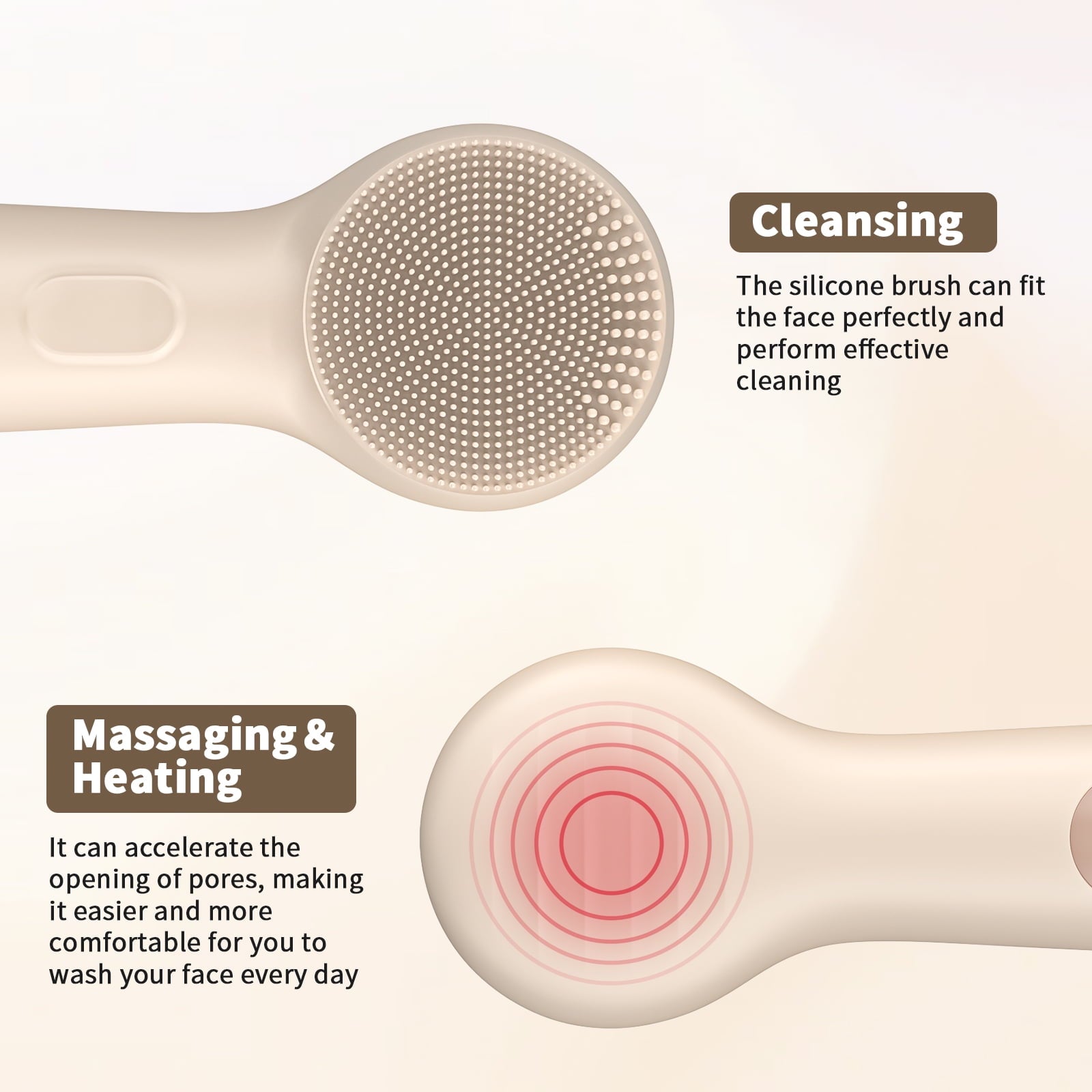 Facial Cleansing Brush, Waterproof Sonic Face Brush for All Skin Types,Electric Silicone Face Scrubber for Deep Clean... - Image 3