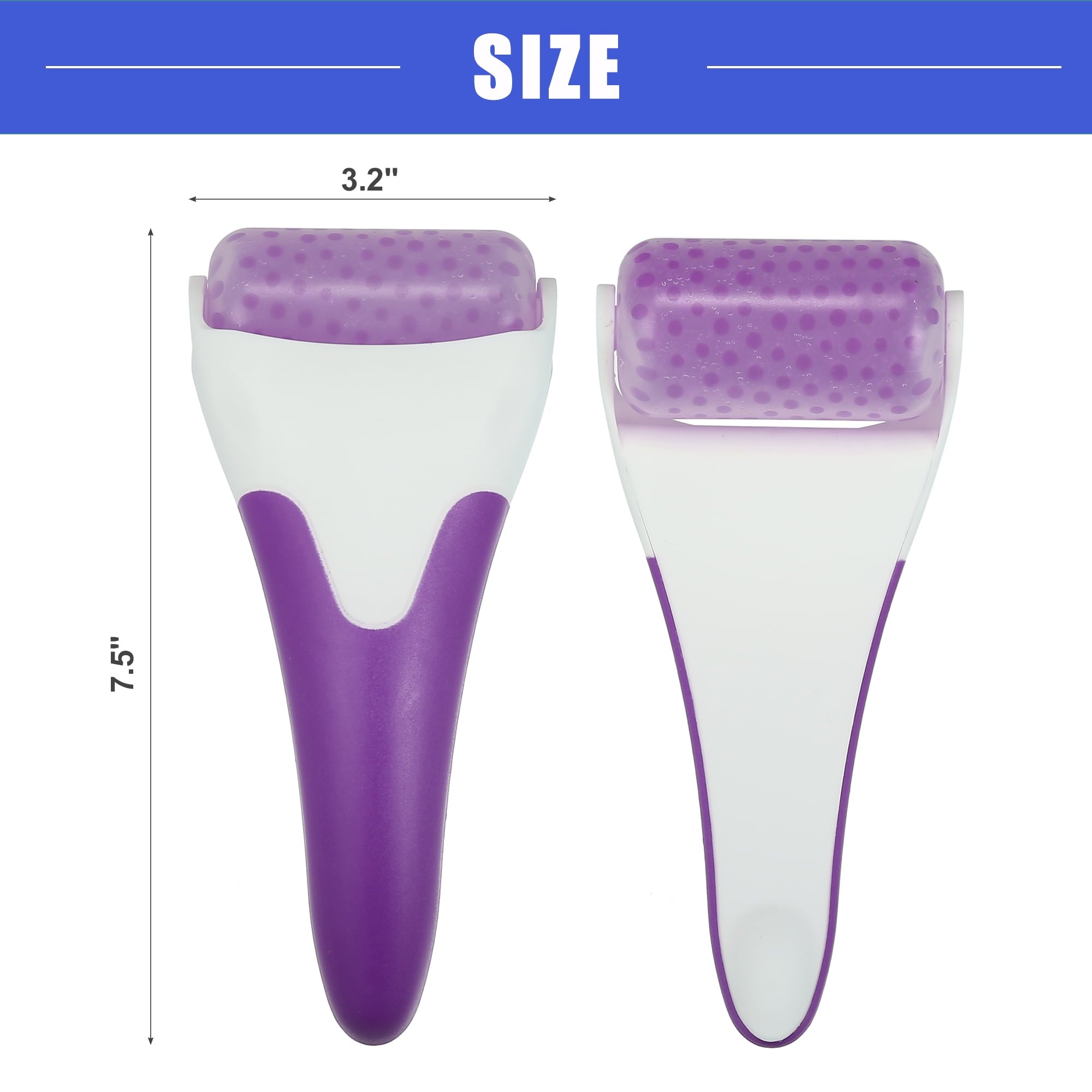 Vocoste 2 Pcs Ice Face Roller Massager Facial Roller Skin Care Tools Pink and Purple - Image 4