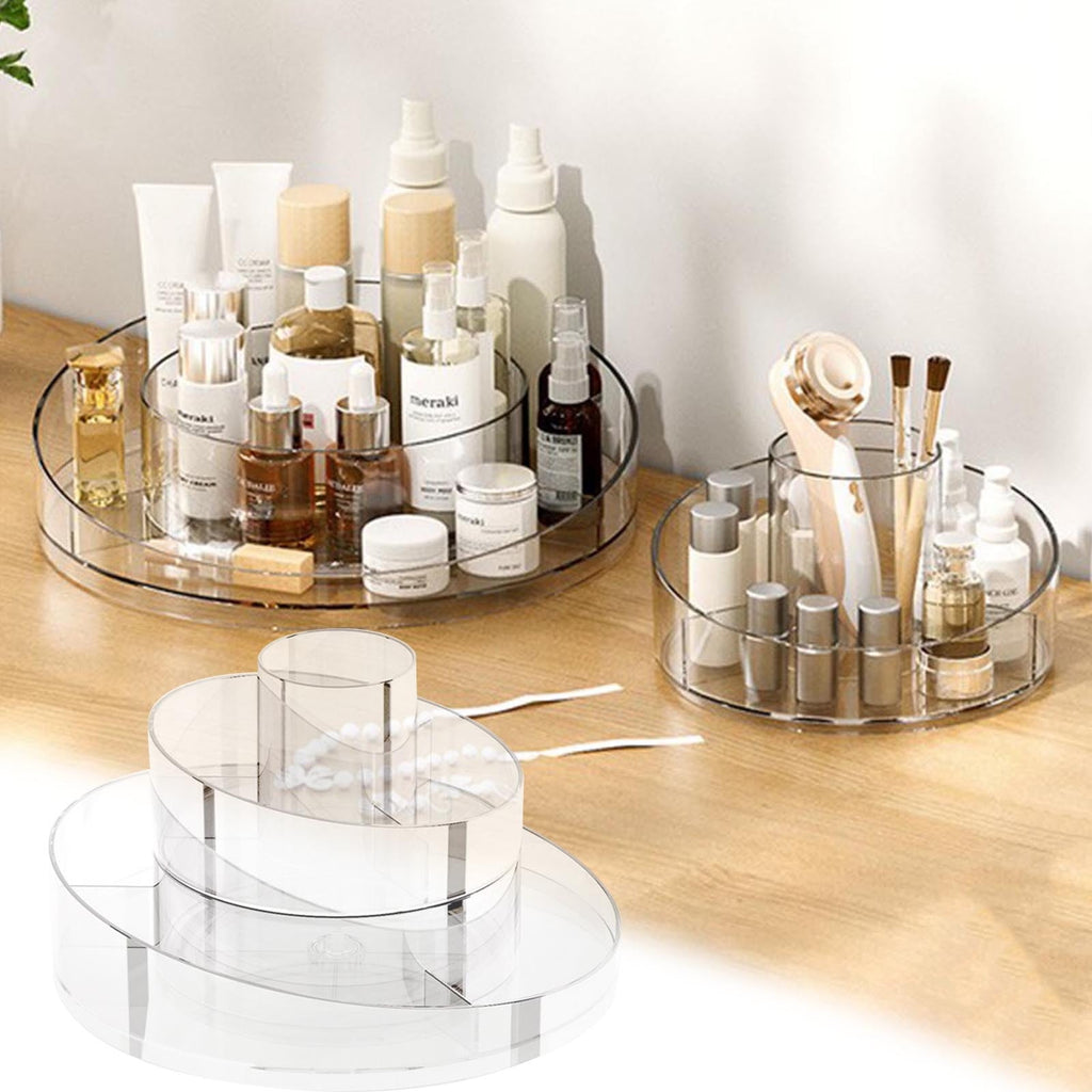 Rotating Makeup Organizer Countertop Large Spiral Skincare Organizer for Vanity Plastic Cosmetic Display Case for Wom... - Image 2