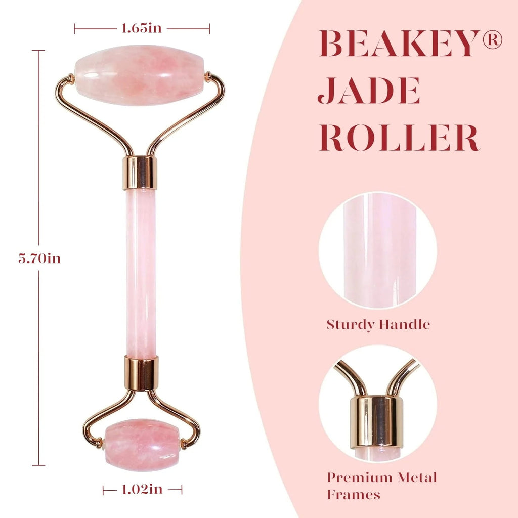 Jade Roller & Gua Sha Set – Rose Quartz Facial Massager for Reducing Redness, Fine Lines & Wrinkles, Perfect Self-Care Gift - Image 5