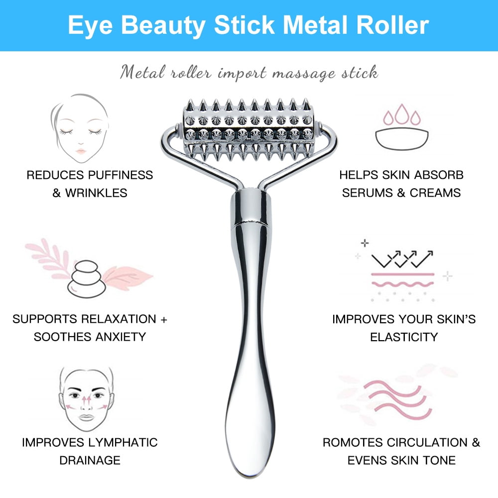 *Zinc alloy facial massage roller | Double-sided Skin Care Tool with Needle and Smooth Roller | Multi-purpose for fac... - Image 6